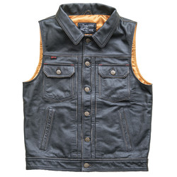 Gilet in Pelle Blood Moon | Nero