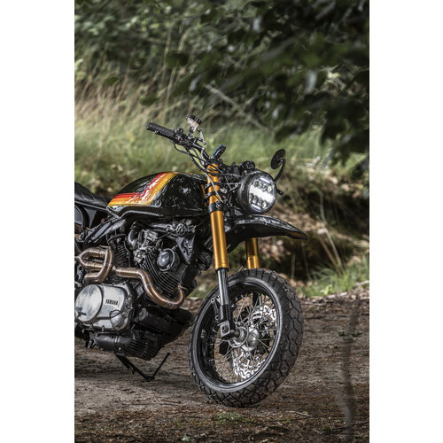 MAD Exhaust Yamaha XV TR1 Échappement Virago Scrambler + Silencieux Scrambler (Optionnel) | Yamaha XV TR1