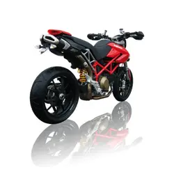 Einddemper Ducati Hypermotard 796/1100, roestvrij-carbon, slip-on, E-markering