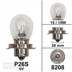 Lampe P26S 6 Volt 15W