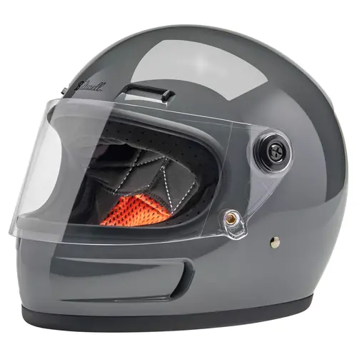 Biltwell Gringo SV Helm - Glans Stormgrijs (Kies Maat)