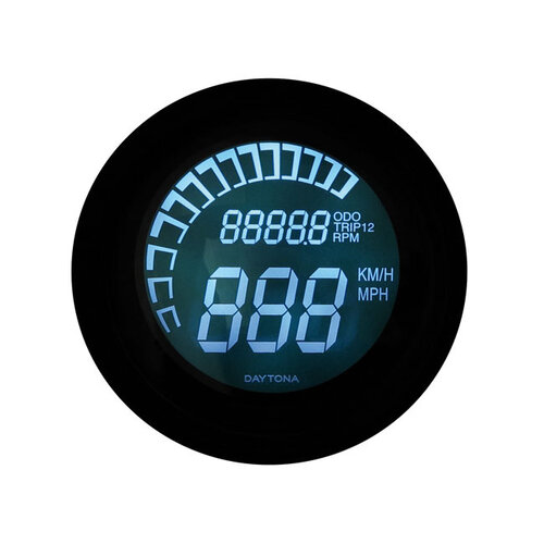 Daytona Velona Digital 60mm Speedo/Tacho Black | ECE Approved