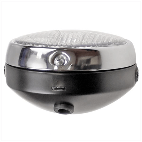 Phare Universel Rond 13cm Noir / Chrome