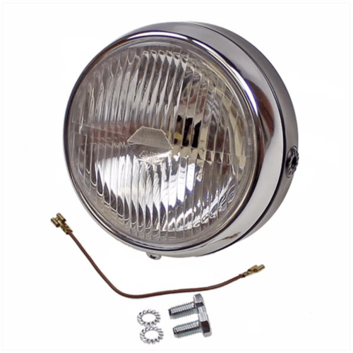 Headlight Universal Round 13cm Black / Chrome