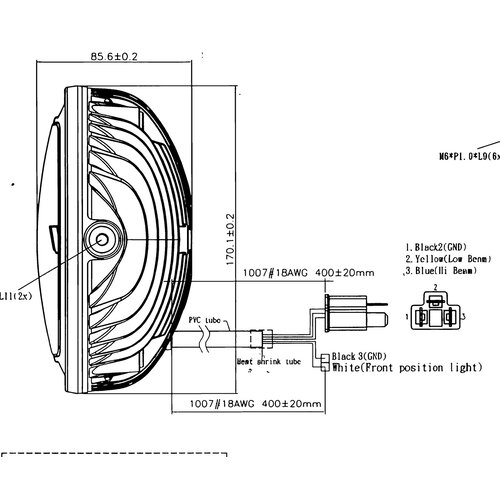 KOSO Rayo de faro LED | 170MM