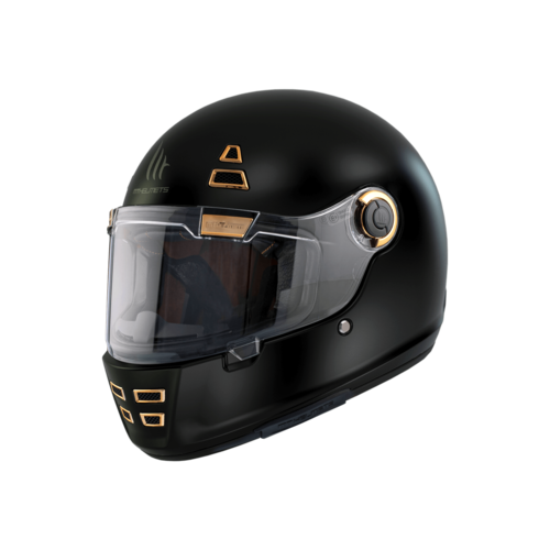 MT Helmets Helm Jarama SV Mattschwarz | Mit Goldenen Details