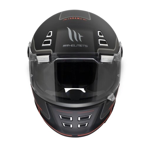 MT Helmets Casco Jarama SV Baux Nero Opaco-Argento | Dettagli Grigio-Rossi