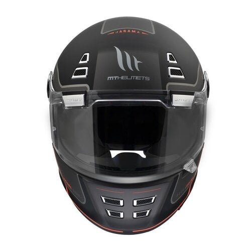 MT Helmets Helmet Jarama SV Baux Matt Black-Silver | Grey-Red Details