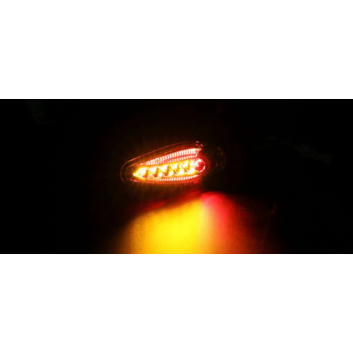 KOSO Indicatore LED Sonic con Luce Posteriore + Funzione Luce Freno | Nero Opaco