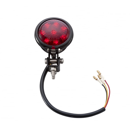 Motone Fanale Posteriore Mini Bates | Fissaggi Inossidabili | LED | Nero/Inossidabile