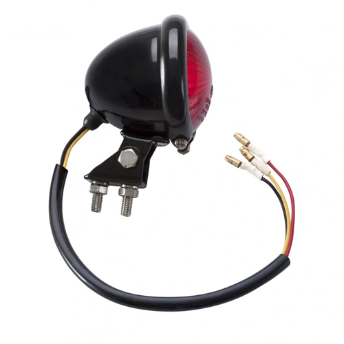 Motone Fanale Posteriore Mini Bates | Fissaggi Inossidabili | LED | Nero/Inossidabile