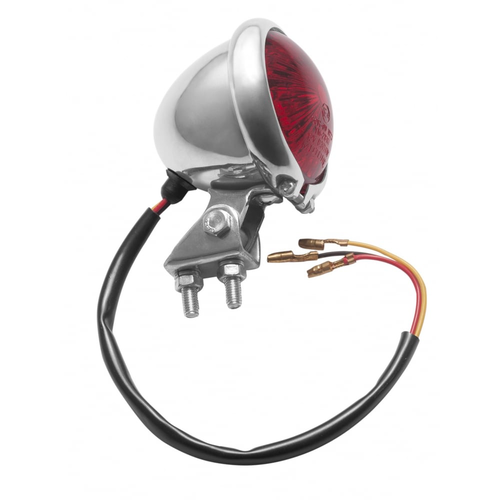 Motone Fanale Posteriore Mini Bates | Fissaggi Inossidabili | LED | Nero/Inossidabile
