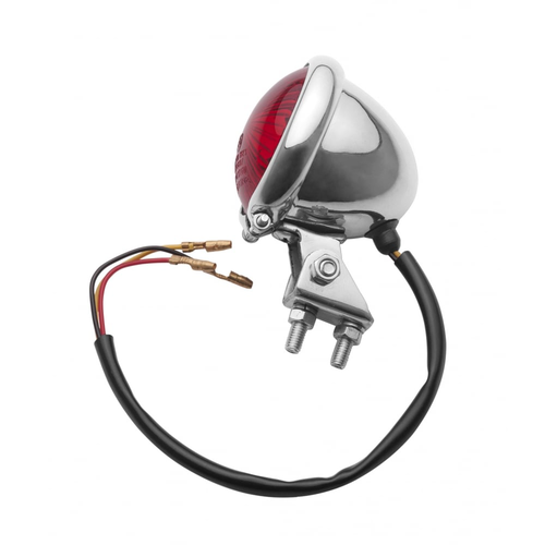 Motone Fanale Posteriore Mini Bates | Fissaggi Inossidabili | LED | Nero/Inossidabile