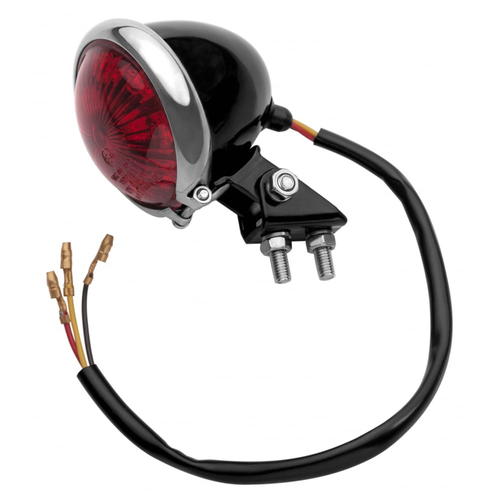 Motone Fanale Posteriore Mini Bates | Fissaggi Inossidabili | LED | Nero/Inossidabile