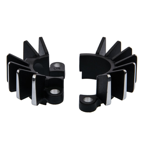 Motone Finned Exhaust Clamps | LC | Black or Contrast Polished Fins