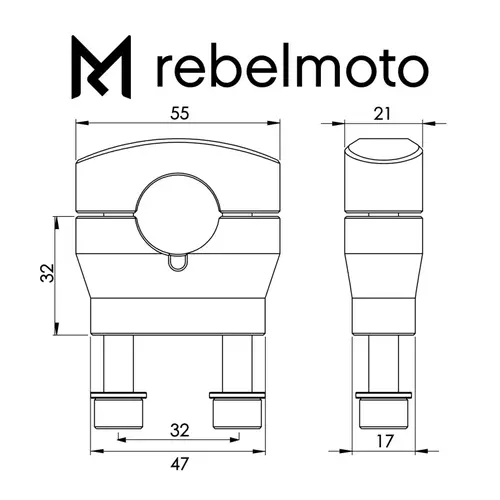 Rebelmoto Rebel Risers Type 2 | 22mm | Choisir le modèle