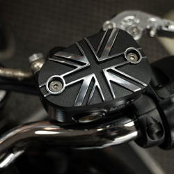 Pressure Cast Disc Brake Oil Reservoir Master Cylinder Cap | Union Jack Domed or Union Jack Contrast Polish