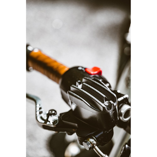 Motone Pressure Cast Disc Brake Oil Reservoir Master Cylinder Cap | Finned / Ribbed | Black or Black Contrast Polished