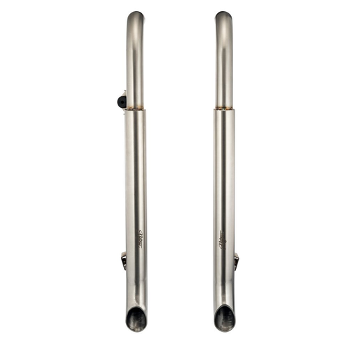 Motone Bedlam Slash-Cut Exhaust Pipes for Street Twin or Bobber/Speedmaster - Brushed