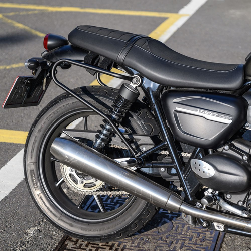 Motone Valigia Laterale T100 / T120 / Street Twin Lc / Guide Portabagagli | Coppia | Lucidato o Nero