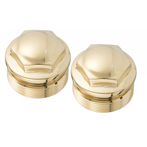 Motone The Guvnors | Fork Top Caps Pair | Early | Brass