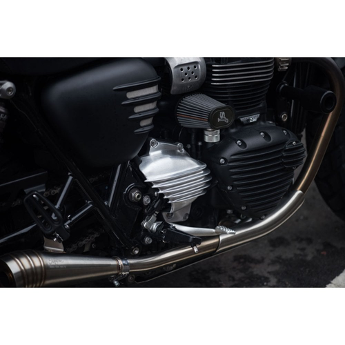 Motone Couvercle De Pignon Streamliner | Côtelé | LC | Rue Twin/T100/T120 | Finition Noire/Polie Ou Brossée