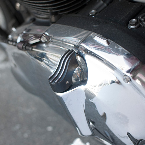 Motone Talon | Ribbed Clutch Lifter Cover | Black With Polished Ribs or Black