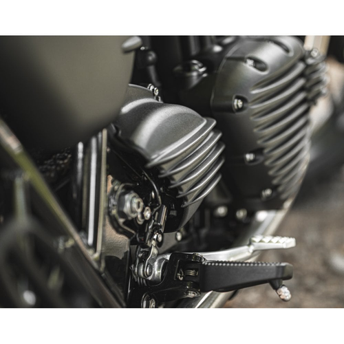 Motone Streamliner Sprocket Cover | Ribbed | Black or Polished Fins | LC | Street Twin/T100/T120