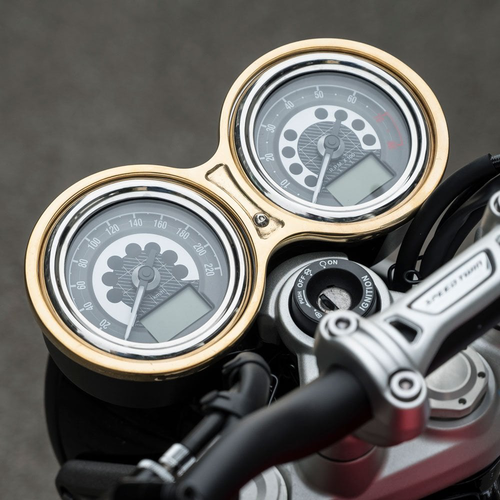 Motone Il Polsino Della Velocità | Copertura Speedo | T120/T100/Speed Twin/Thruxton | Ottone o Nero o Lucido