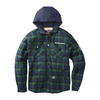 Met Sherpa Gevoerd Flanellen Jack | Blauw/Groen | Kies De Maat