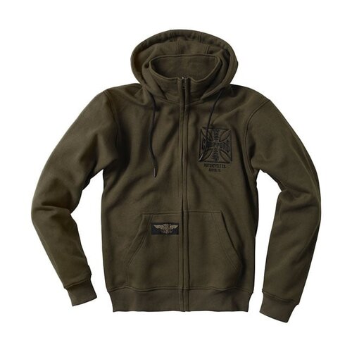 West Coast Choppers Sweat À Capuche Zippé OG ATX | Vert Olive | Choisir La Taille