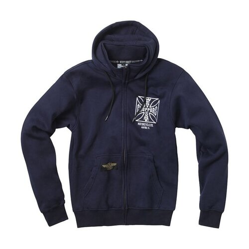 West Coast Choppers Sweat À Capuche Zippé OG ATX | Bleu Marine | Choisir La Taille