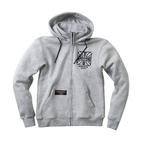West Coast Choppers Sweat À Capuche Zippé OG ATX | Gris Mélange | Choisir La Taille