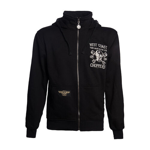 West Coast Choppers Hoodie Met Hoge Snelheid En Ritssluiting | Zwart | Kies De Maat