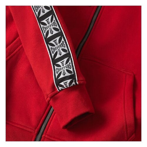 West Coast Choppers Taped Zip Hoodie | Red | Choose Size