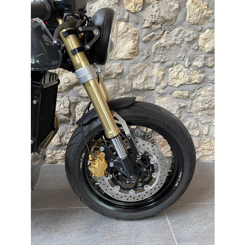 Raw Metal Racers Guardabarros delantero de aluminio para conversión de horquilla Triumph 675