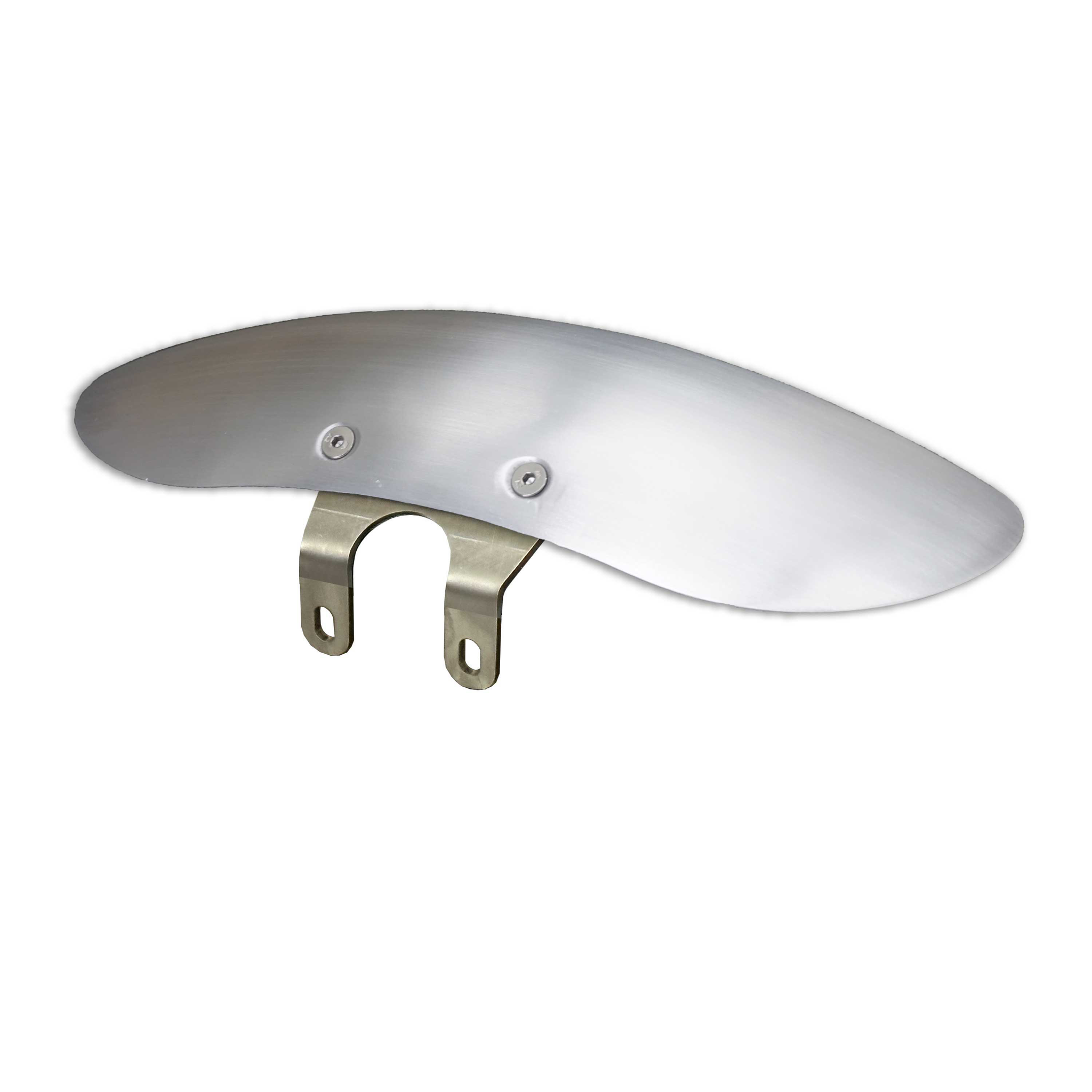 Parafango Basso In Alluminio Honda CL Con Stabilizzatore Forcella Argento - Foto 7