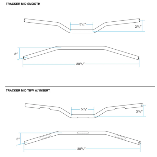 Biltwell 1" Handlebar Tracker Mid | (Choose Color)
