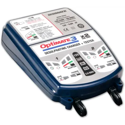 Tecmate Cargador de batería dual Optimate 3
