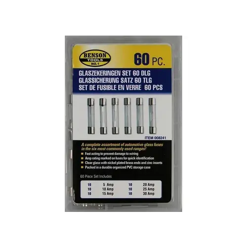 Benson Tools Glass Fuses set 60 pieces