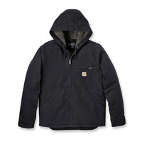 Jacke Mit Sherpa-Futter Und Gewaschener Ente | Schwarz | Wählen Sie Größe