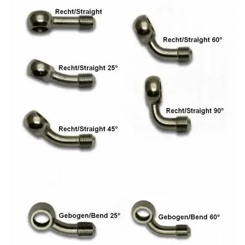Conectores/banjos para latiguillos de freno de acero inoxidable