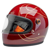 Casco Gringo S | Llamas Rojas Granates | Elige Talla
