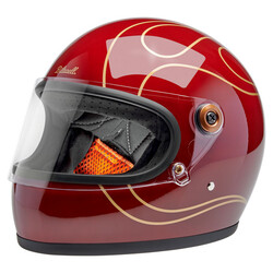 Casque Gringo S | Flammes Rouges Grenat | Choisissez La Taille