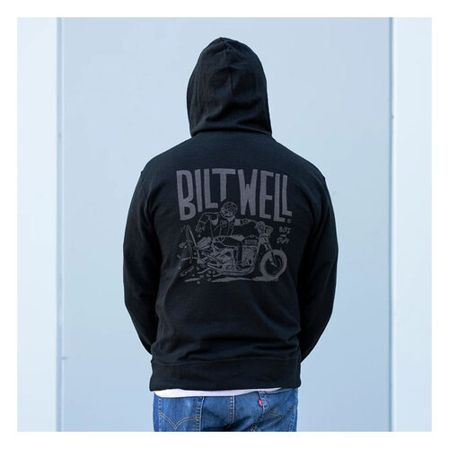 Biltwell Oeps Hoodie Met Rits | Zwart | Kies Maat