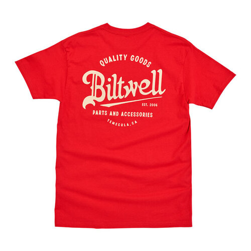 Biltwell T-Shirt De Poche De Produits De Qualité | Rouge | Choisissez La Taille