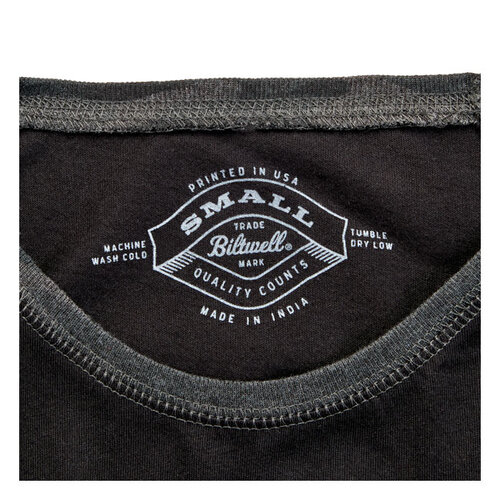 Biltwell Script Honkbal Vrouwelijk Shirt | Zwart | Kies Maat