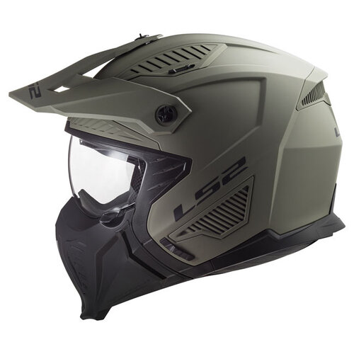 LS2 Casco Solido Drifter | Oliva Sabbia Opaco | Scegli La Taglia