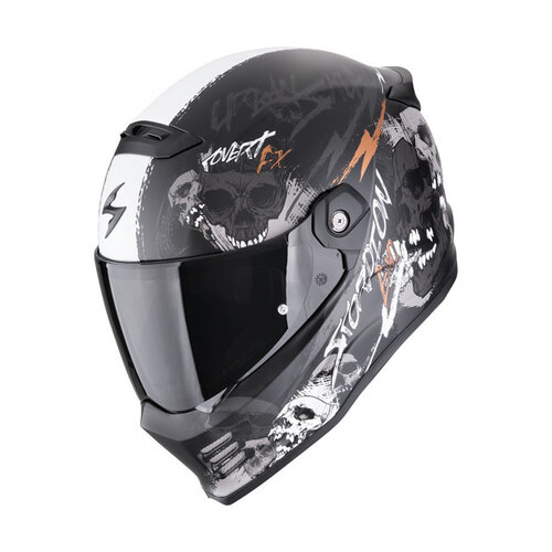 Scorpion Casco Covert Fx Skullz | Nero Opaco-Grigio-Oro | Scegli La Taglia