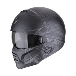 Exo-Combat Ii Spiderweb Helm | Mattschwarz-Silber | Wählen Sie Größe